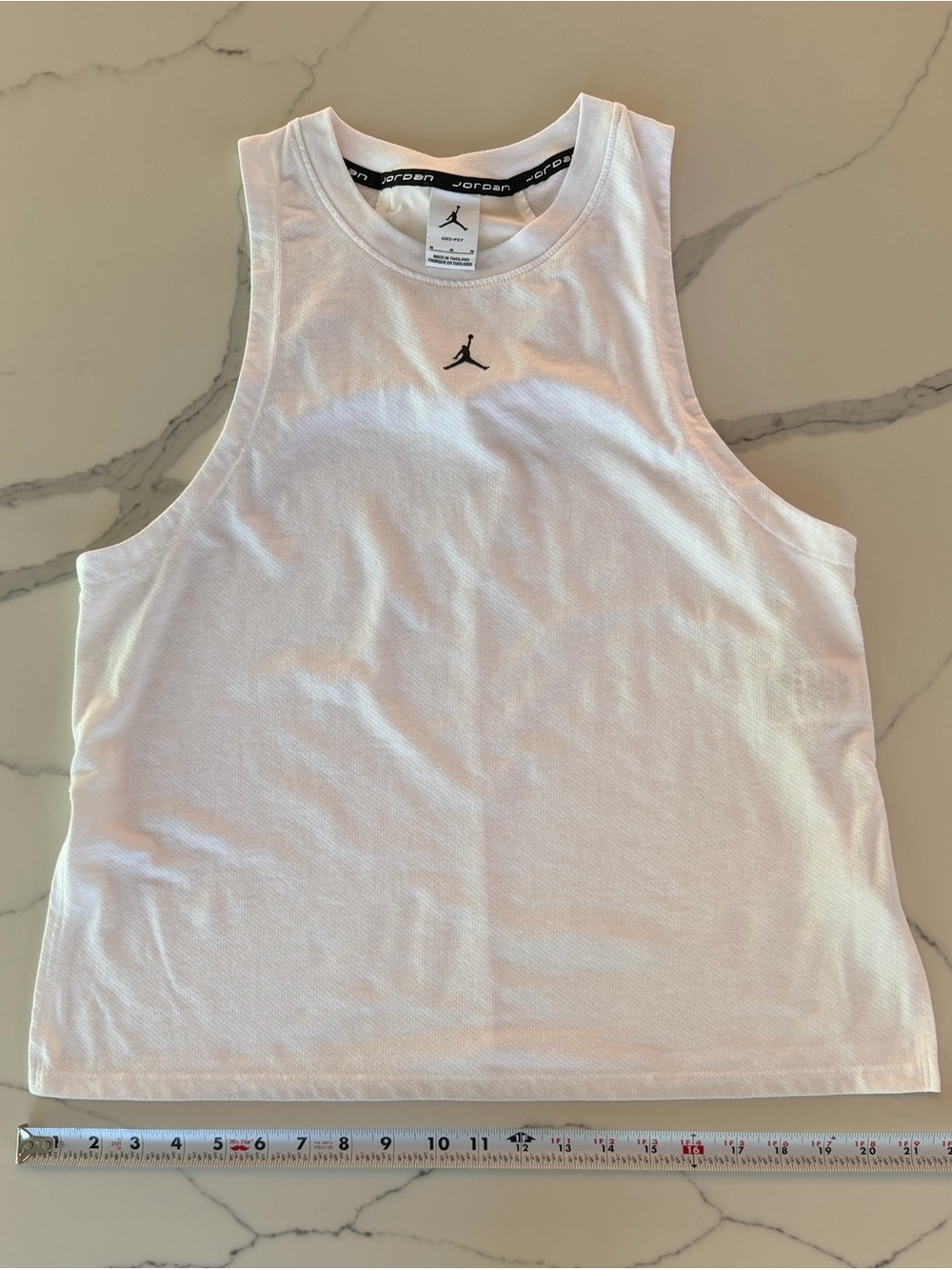 Jordan White Mesh Tank with Black Jumpman Logo womens size M